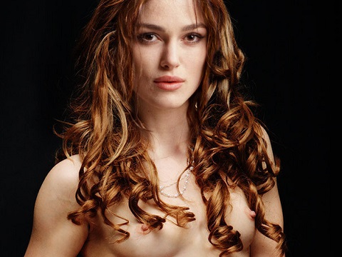 Keira Knightley shows nude tits for Playboy