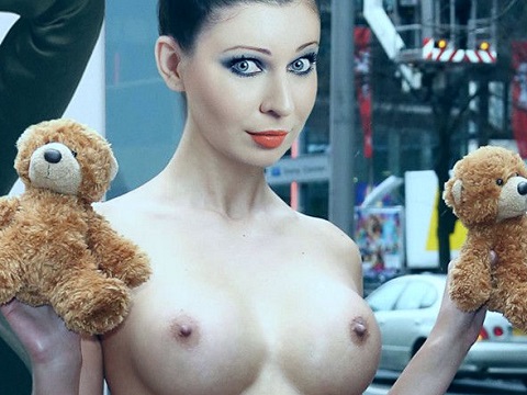 Famous Russian singer Yolka shows her naked boobs